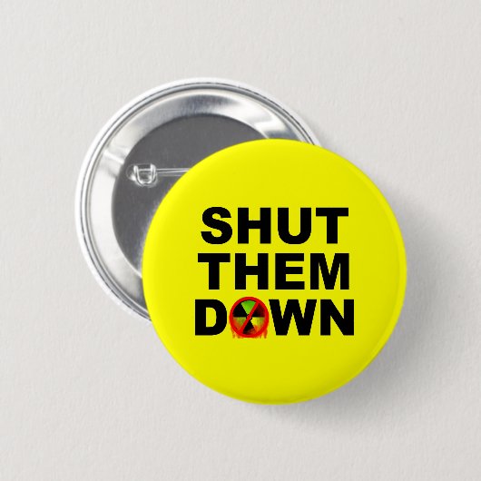 Shut Them Down No Meltdowns Slogan 缶バッジ (正面&裏面)