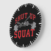 Shut Up And Squat - Leg Dayトレーニング やる気を起こさせる ラージ壁時計 (傾斜)