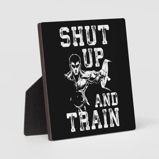 Shut Up And Train – アニメボディビルジムトレーニング フォトプラーク (正面)