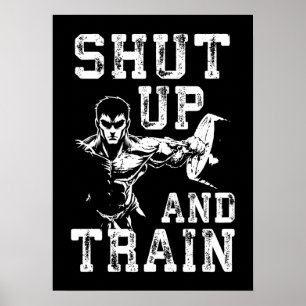 Shut Up And Train – アニメボディビルジムトレーニング ポスター