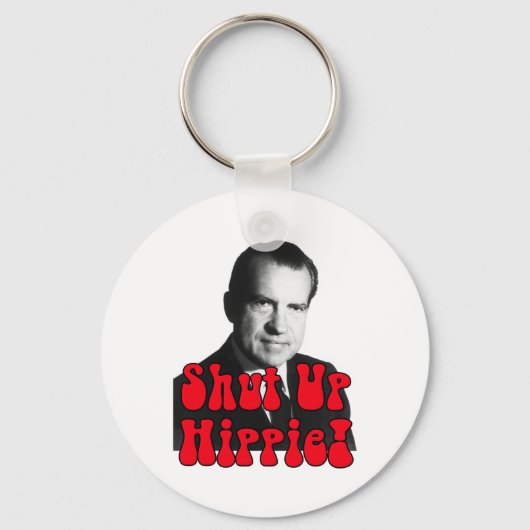 Shut Up Hippie -- Richard Nixon キーホルダー (正面)