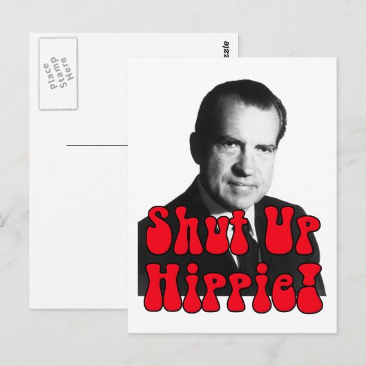Shut Up Hippie -- Richard Nixon ポストカード (正面/裏面)
