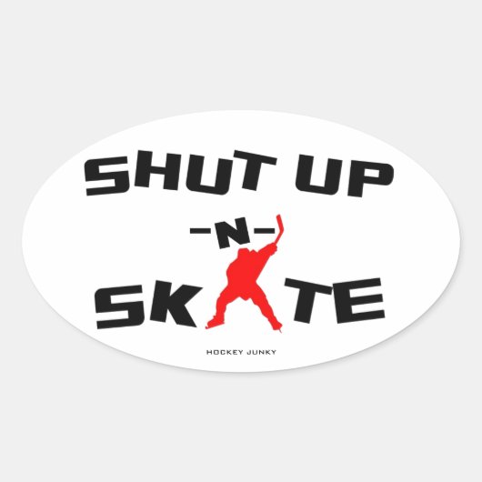 SHUT UP -N – スケート 楕円形シール (正面)