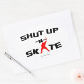 SHUT UP -N – スケート 楕円形シール (封筒)