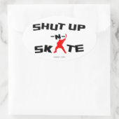 SHUT UP -N – スケート 楕円形シール (バッグ)