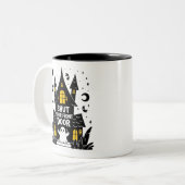 Shut Your Front Door – Haunted House Ghost Joke ツートーンマグカップ (正面左)