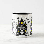 Shut Your Front Door Mug – Haunted House Ghost ツートーンマグカップ (中央)