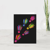 Shuttle Badminton Colorful Players Man Women  カード (正面)