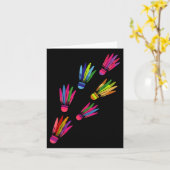 Shuttle Badminton Colorful Players Man Women  カード (黄色い花)
