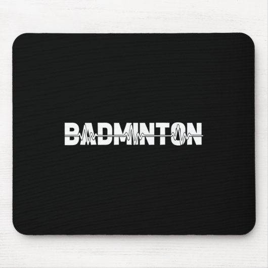 Shuttle Badminton - Racquet Court Player Ekg Heart マウスパッド (正面)