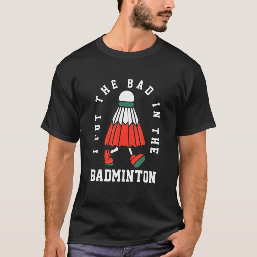 Shuttlecock Badminton Player Racket Coach Sports T Tシャツ (正面)