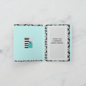 Shwankyのティール(緑がかった色)のクリスマスのプレゼントの挨拶状 シーズンカード (内部)