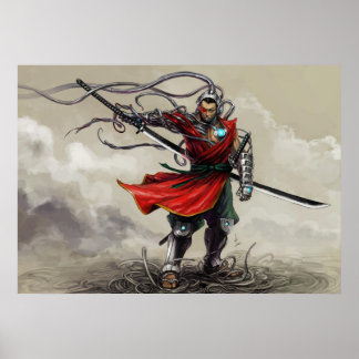 SHWANN: The Futuristic Samurai DJプリント ポスター