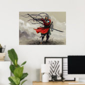 SHWANN: The Futuristic Samurai DJプリント ポスター (ホームオフィス)