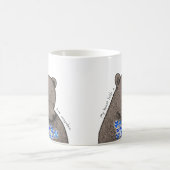 Shy Quiet Bear with Blue Flowers Unspoken Love  コーヒーマグカップ (中央)