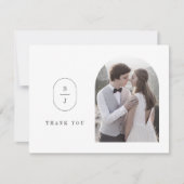 SHYLAHフラットシンプルユニークミニマル写真結婚ズ サンキューカード (正面)