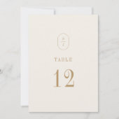 SHYLAHヴィンテージ金ゴールド結婚クリームのテーブル番号 招待状 (正面)