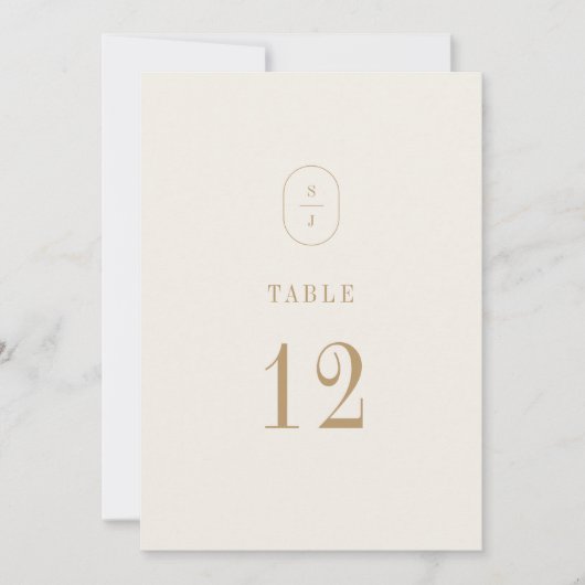SHYLAHヴィンテージ金ゴールド結婚クリームのテーブル番号 招待状 (正面)