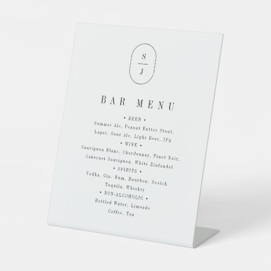 SHYLAH エレガント Boho Neutralの結婚バー看板 台座サイン (正面)