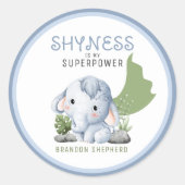 Shyness Is My Superpower Stickers ラウンドシール (正面)