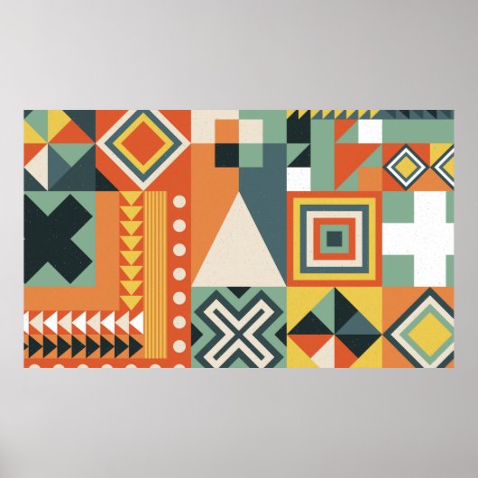 Si内のジオメトリ形状から収集された背景 ポスター (正面)