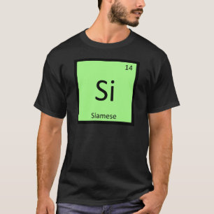 Si - シャム猫 化学元素周期表 tシャツ