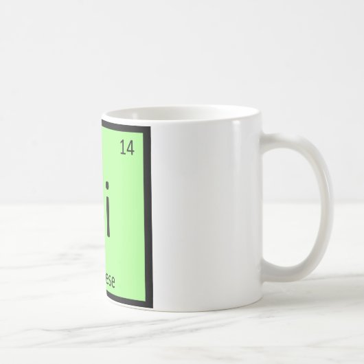 Si - シャム猫 化学周期表エレメント コーヒーマグカップ (右)