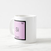 Si - 寿司 おもしろ 化学 元素記号 Tシャツ コーヒーマグカップ (正面左)