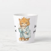 Si Hay Que Triunfar Grumpy Orange Cat Custom Quote カフェラテマグ (正面)