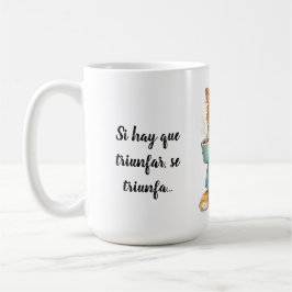 Si Hay Que Triunfar Grumpy Orange Cat Custom Quote コーヒーマグカップ