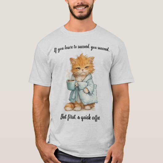 Si Hay Que Triunfar Grumpy Orange Cat Unisex Tシャツ (正面)