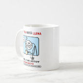 Si la taza está llena, todavía no estoy despierto コーヒーマグカップ (正面左)