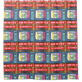 si tienes tv ahi te vez drawstringバッグ シャワーカーテン (正面)