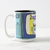 si tienes tv ahi te vez drawstringバッグ ツートーンマグカップ (左)