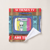 si tienes tv ahi te vez drawstringバッグ バスタオルセット (ウォッシュタオル)