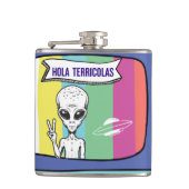 si tienes tv ahi te vez drawstringバッグ フラスク (正面)