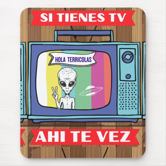 si tienes tv ahi te vez drawstringバッグ マウスパッド (正面)