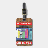 si tienes tv ahi te vez drawstringバッグ ラゲッジタグ (正面縦)