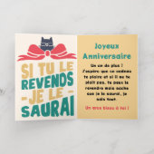 Si tu vends je saurais - Bday 箔グリーティングカード (内側レイダウン)