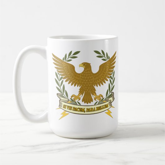 Si Vis Pacem, Para Bellum.. Eagle and lightning コーヒーマグカップ (左)