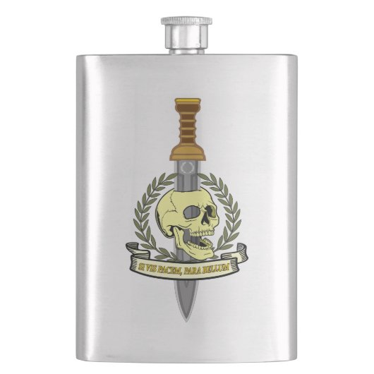 Si Vis Pacem, Para Bellum.. Skull フラスク (正面)