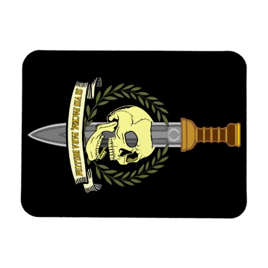 Si Vis Pacem, Para Bellum.. Skull マグネット (横)