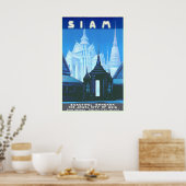 Siam Thailand Bangkok Temples Asia Wolrd Travel ポスター (キッチン)