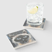 Siamese cat ストーンコースター (横)