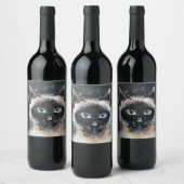 Siamese cat ワインラベル (ボトル)