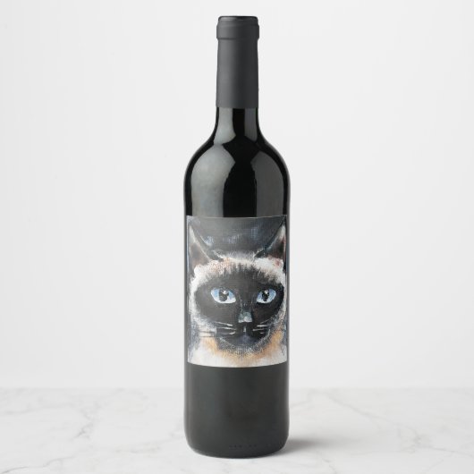 Siamese cat ワインラベル (正面)