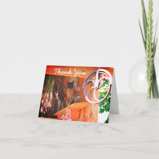 Siamese Cat 2カスタマイズ可能サンキューカード サンキューカード (正面)