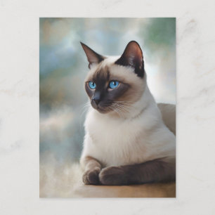 Siamese Cat 749デジタルアート ポストカード