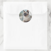 Siamese Cat 749デジタルアート ラウンドシール (バッグ)