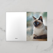 Siamese Cat 749デジタルアート 箔グリーティングカード (外側レイダウン)
